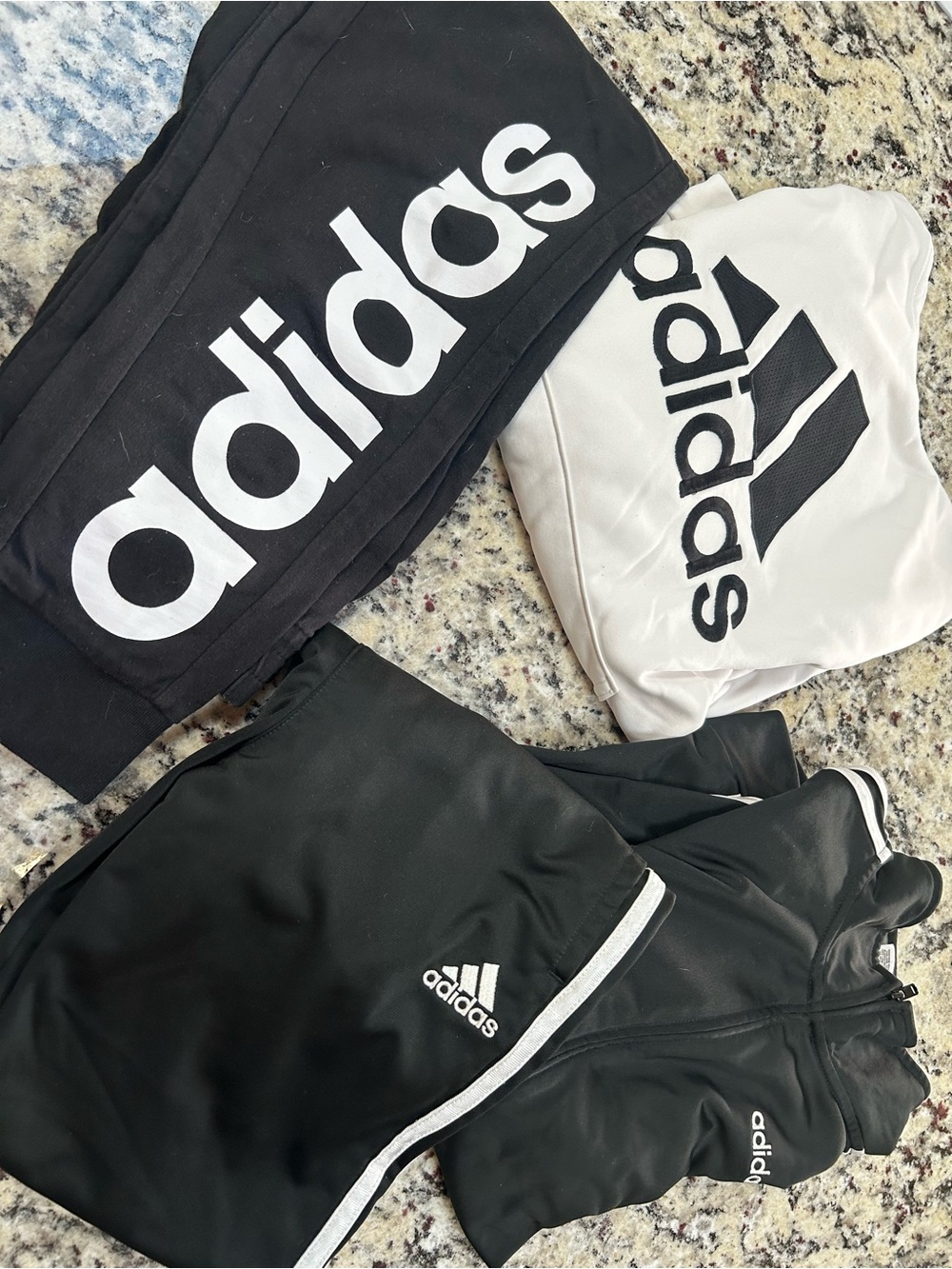 adidas Black & White Logo Tracksuit Set